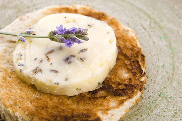 Image showing Herbs butter with lavender and honey