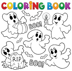 Image showing Coloring book ghost theme 1