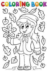 Image showing Coloring book with autumn theme 2