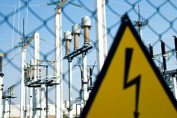 Image showing high voltage warning sign