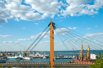 Image showing port in Odessa with suspended road. South Ukraine