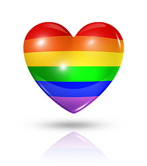 Image showing Gay pride love symbol, heart flag icon