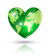 Image showing Love earth, heart icon