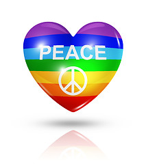 Image showing Love peace, heart flag icon