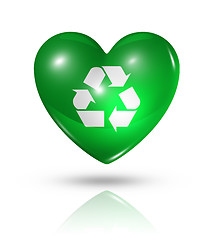 Image showing Love recycling symbol, heart flag icon