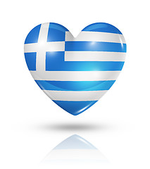 Image showing Love Greece, heart flag icon