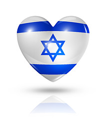 Image showing Love Israel, heart flag icon