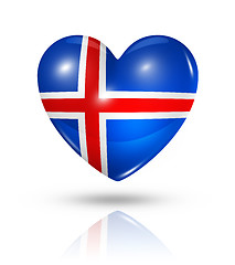 Image showing Love Iceland, heart flag icon