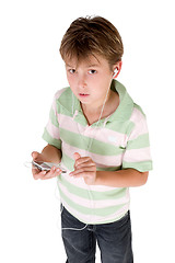 Image showing Boy holding mp3 player