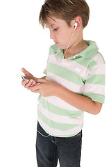 Image showing Child using an mp3 music player