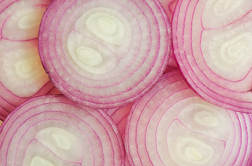 Image showing Slice of red onion, isolated 