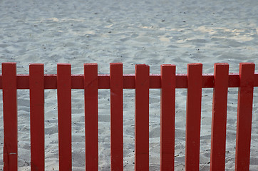 Image showing the red fence