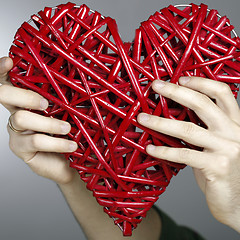 Image showing Hand made red heart