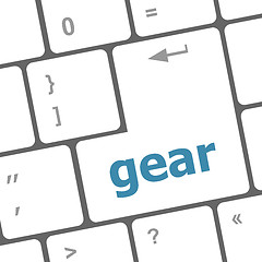 Image showing gear button on computer pc keyboard key