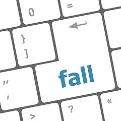 Image showing fall button on computer pc keyboard key