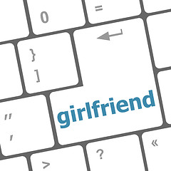 Image showing girlfriend button on computer pc keyboard key