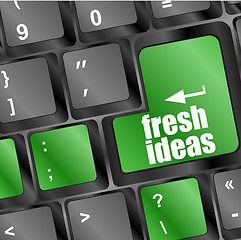 Image showing fresh ideas button on computer keyboard key