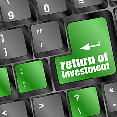 Image showing invest or investing concepts, with a message on enter key or keyboard