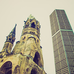 Image showing Retro look Bombed church, Berlin