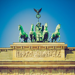 Image showing Retro look Brandenburger Tor, Berlin