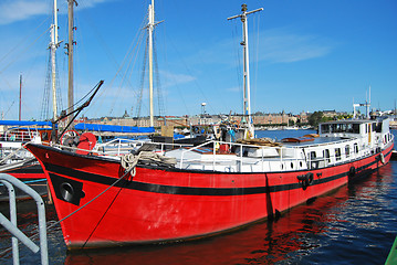 Image showing Red Cargo Boat