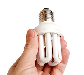 Image showing modern lamp in hand