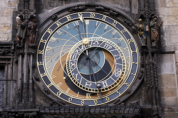 Image showing Famous medieval astronomical clock in Prague, Czech Republic