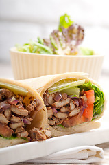 Image showing kafta shawarma chicken pita wrap roll sandwich