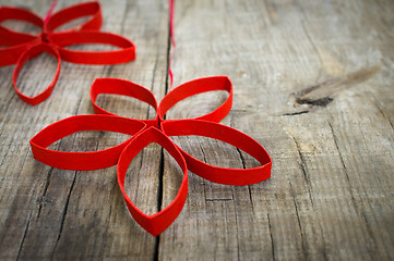 Image showing Red Paper Christmas Stars