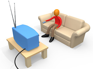 Image showing Person Watching Television