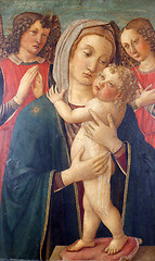 Image showing Madonna with Child and two angels