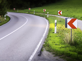 Image showing Dangerous road curve