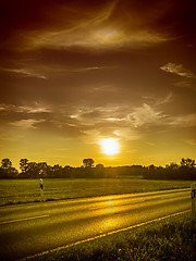 Image showing Road at sunset