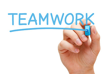 Image showing Teamwork Blue Marker