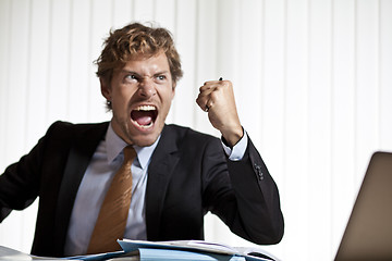 Image showing Angry businessman yelling