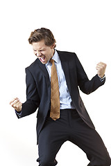 Image showing Businessman screaming in victory