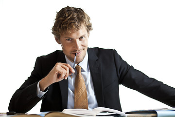 Image showing Smart businessman has an idea