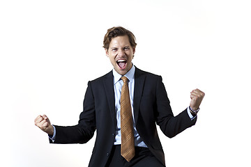 Image showing Successfull businessman in moment of victory