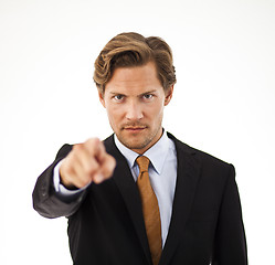 Image showing Young Businessman Pointing at the Camera