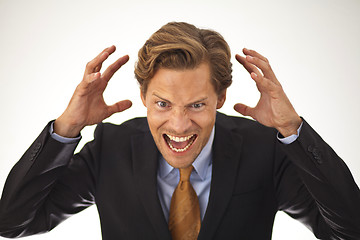 Image showing Angry businessman shouting