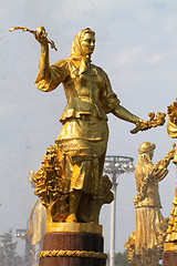 Image showing Girl with a fountain of friendship Belarus