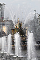 Image showing Beautiful fountain in Moscow at the exhibition