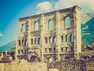 Image showing Retro look Roman Theatre Aosta