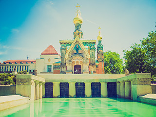 Image showing Retro look Russian Chapel in Darmstadt