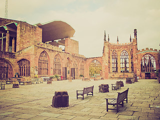 Image showing Retro look Coventry Cathedral ruins