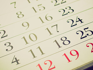 Image showing Retro look Calendar picture