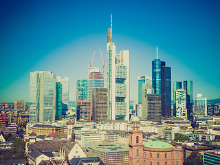 Image showing Retro look Aerial view of Frankfurt