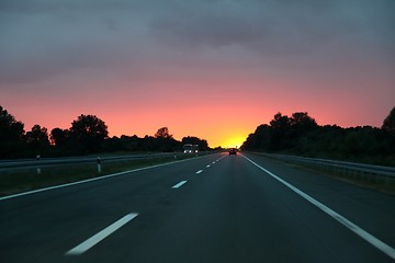 Image showing Lights on the highway