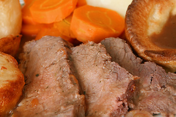 Image showing Roast beef and Yorkshire pud