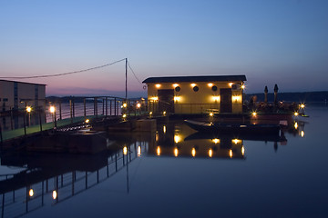 Image showing yellow raft in the night